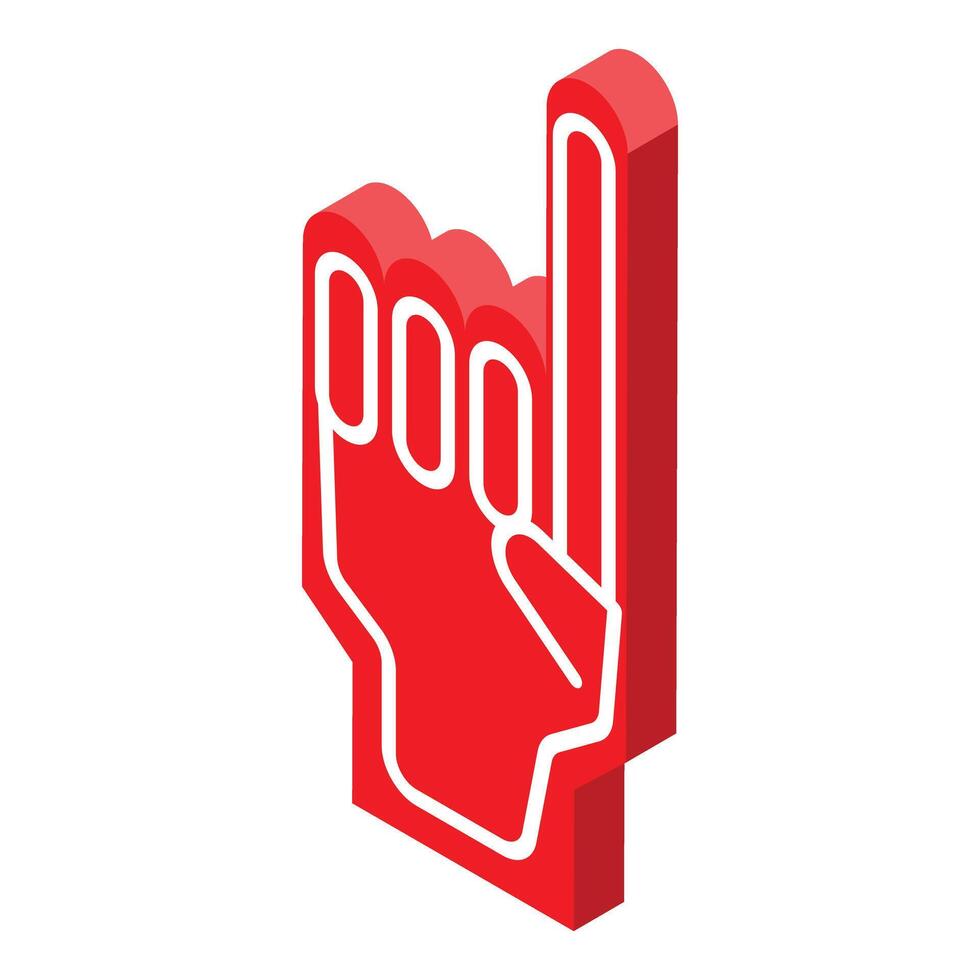 Red foam finger pointing up celebrating victory vector