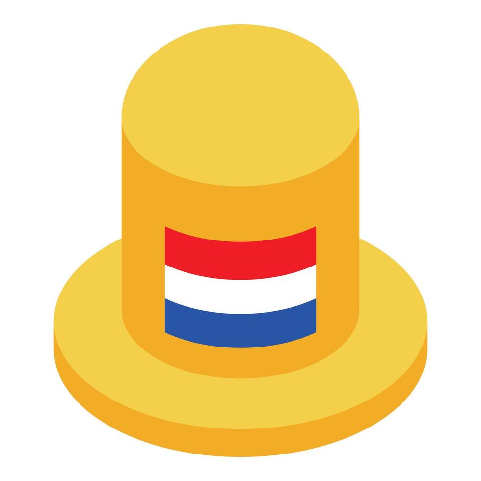 Yellow push pin showing netherlands flag location vector