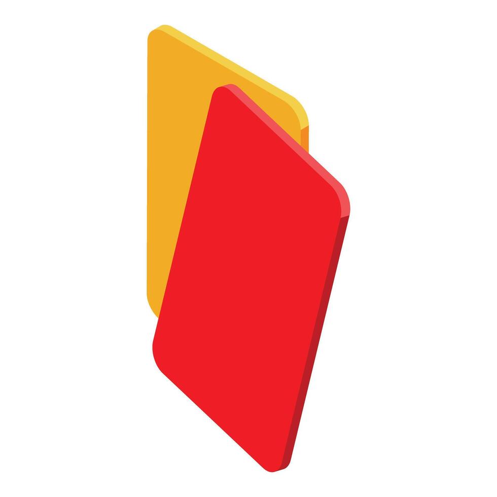 Red and yellow cards are representing a foul during a sports game vector