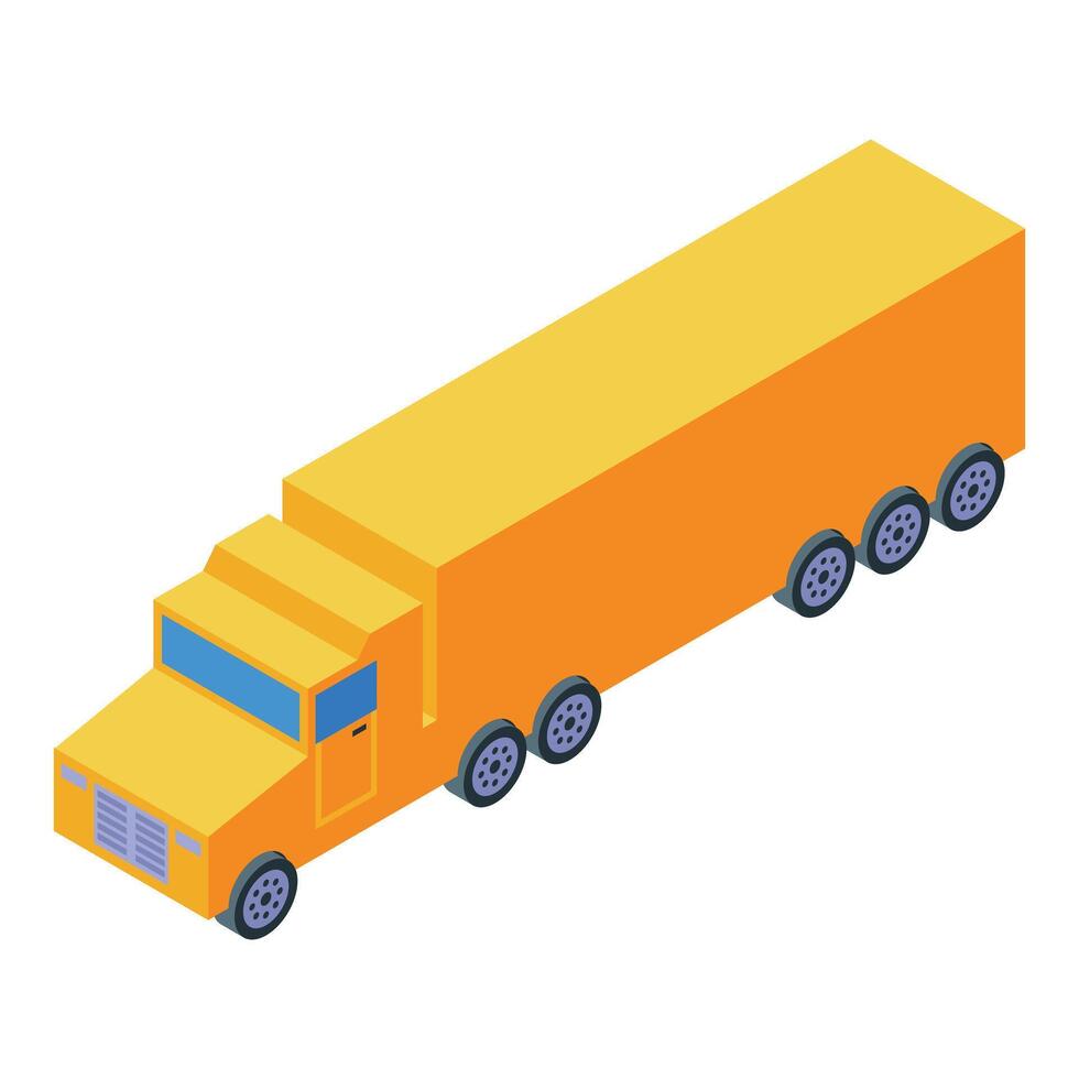 Long vehicle container truck delivering isometric view vector