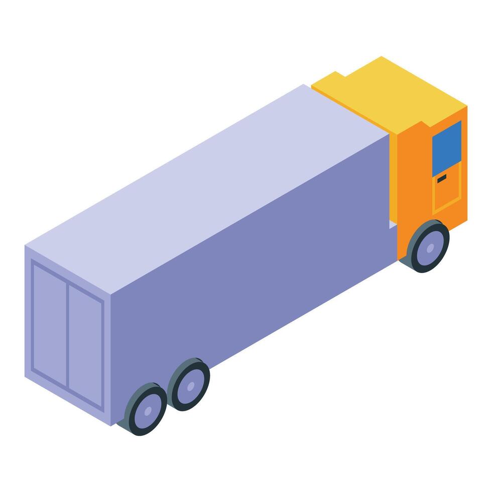 Long trailer truck delivering goods isometric view vector