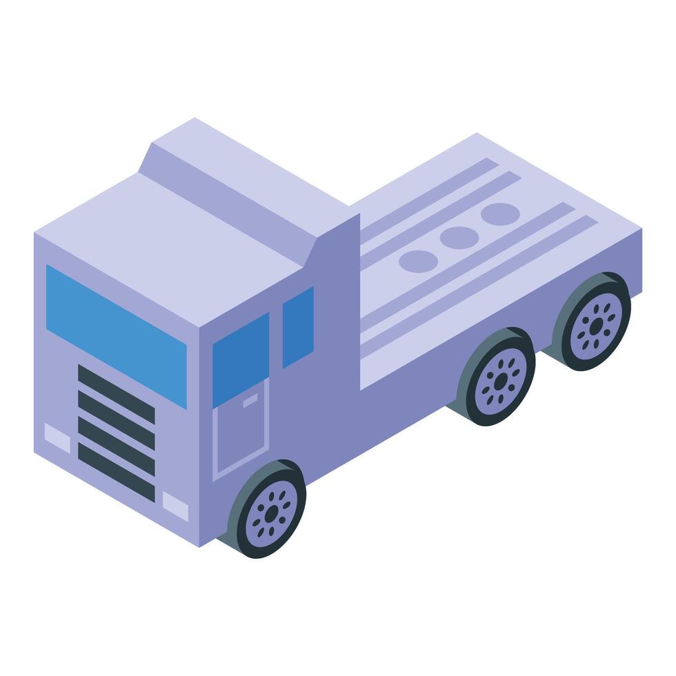 Empty platform truck standing on the road vector