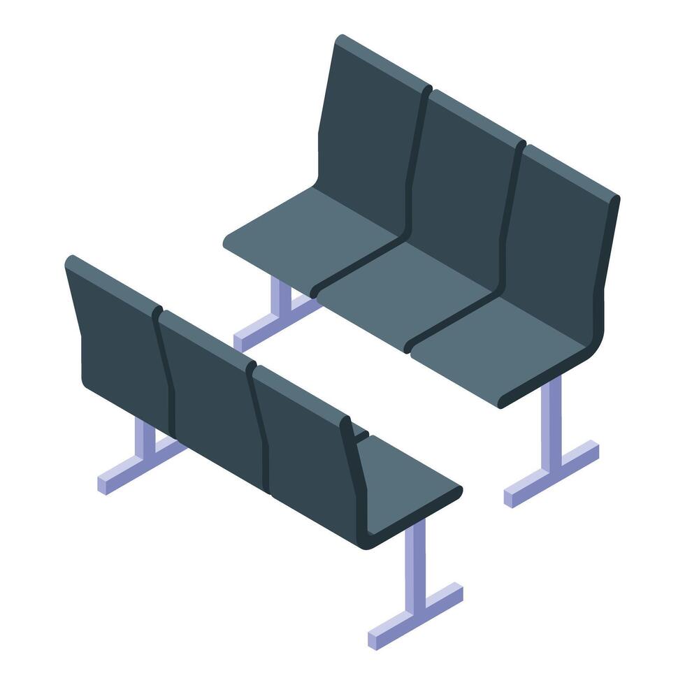 Airport seats showing social distancing concept vector
