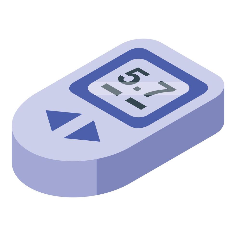 Glucose meter showing blood sugar level icon isometric style vector