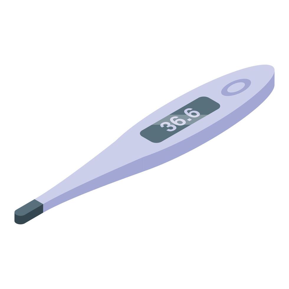 Digital medical thermometer showing high temperature vector
