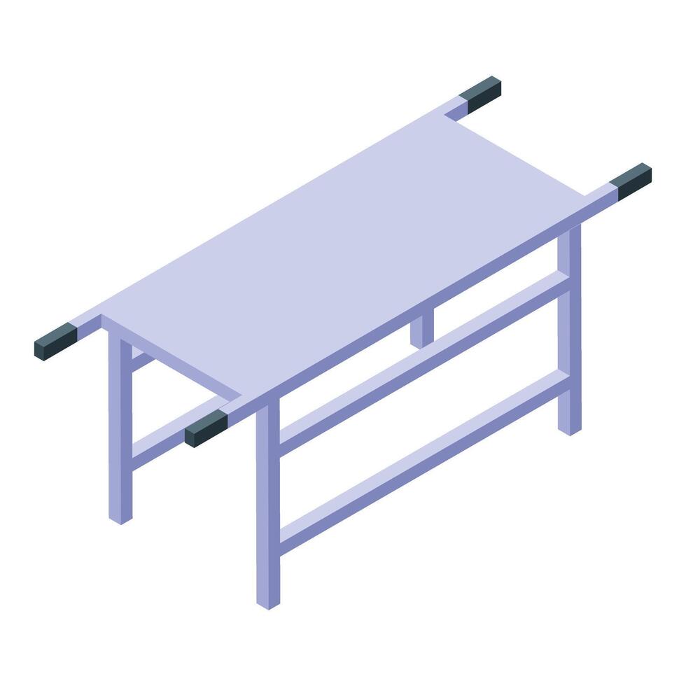 Medical stretcher standing on the floor is ready for emergency vector