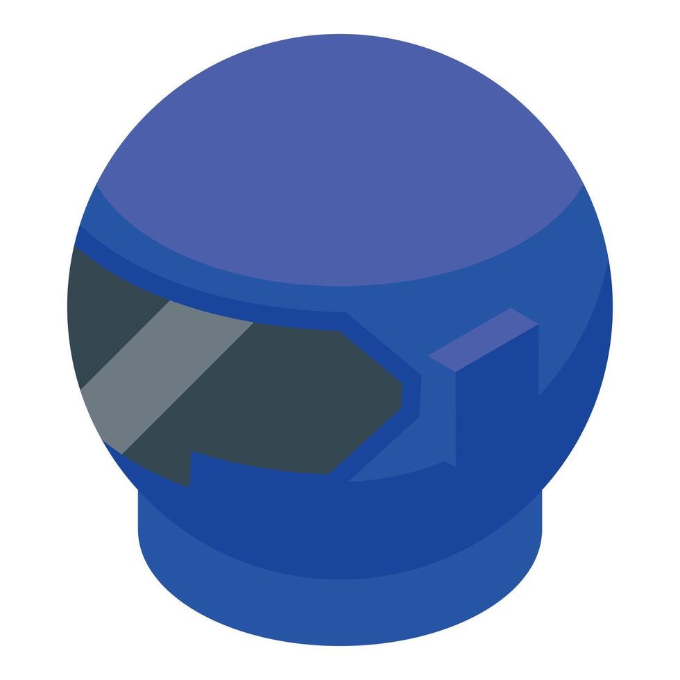 Blue astronaut helmet protecting head from space dangers vector