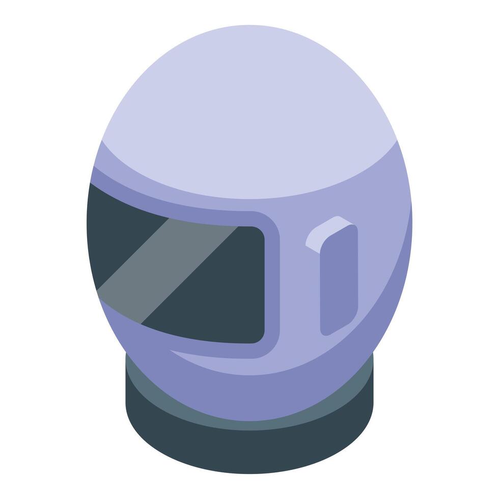 Astronaut helmet presenting futuristic space exploration technology in isometric view vector