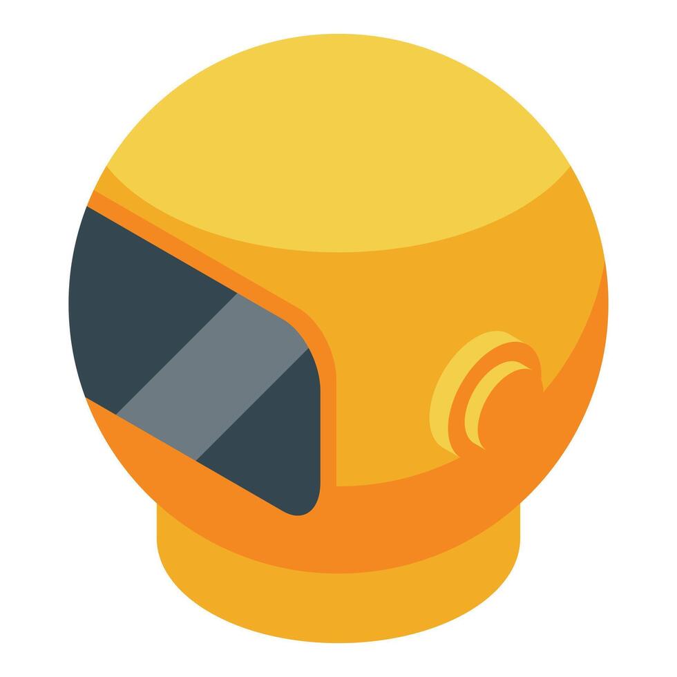 Yellow astronaut helmet providing breathable atmosphere for space exploration vector