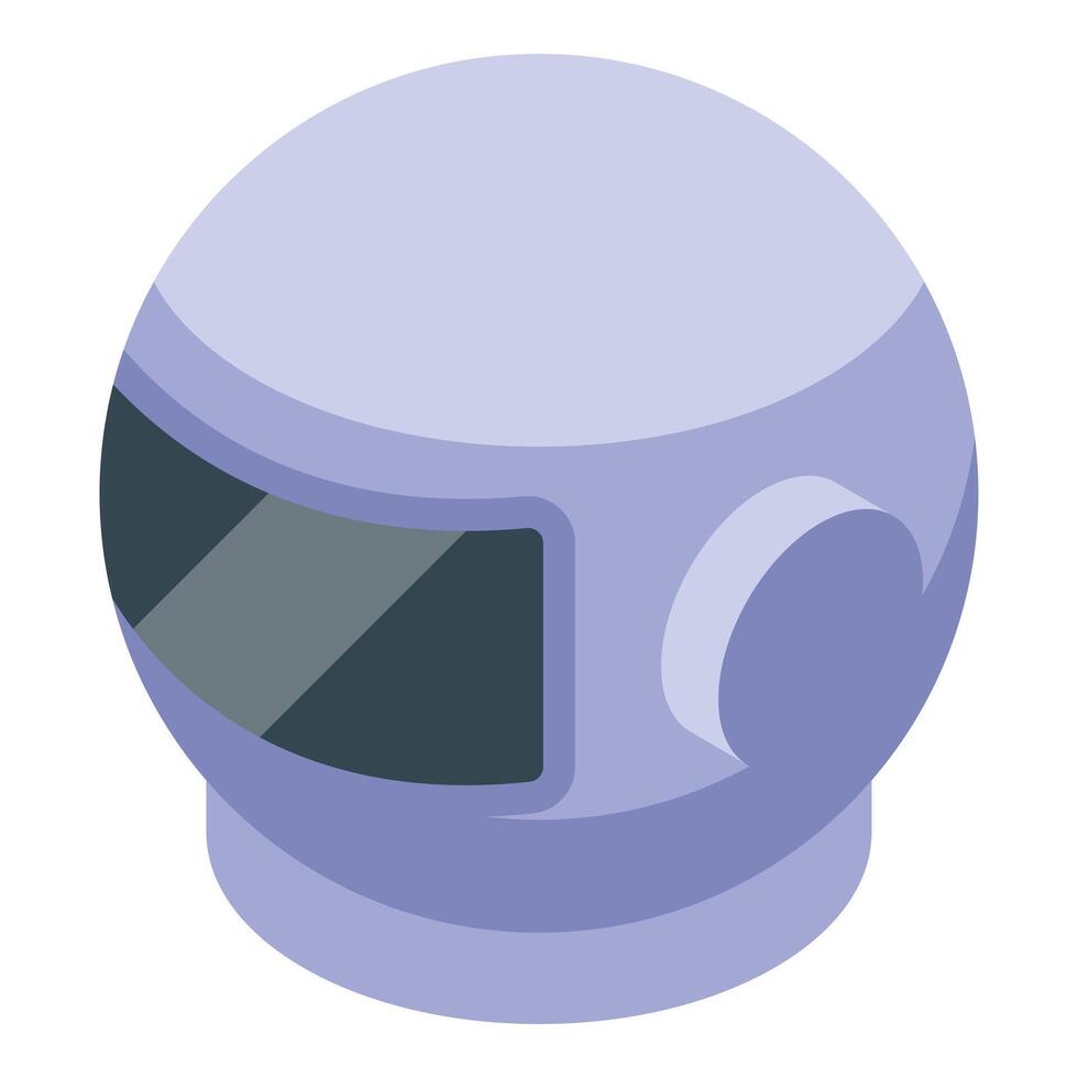 Space helmet protecting astronaut exploring galaxy isometric icon vector