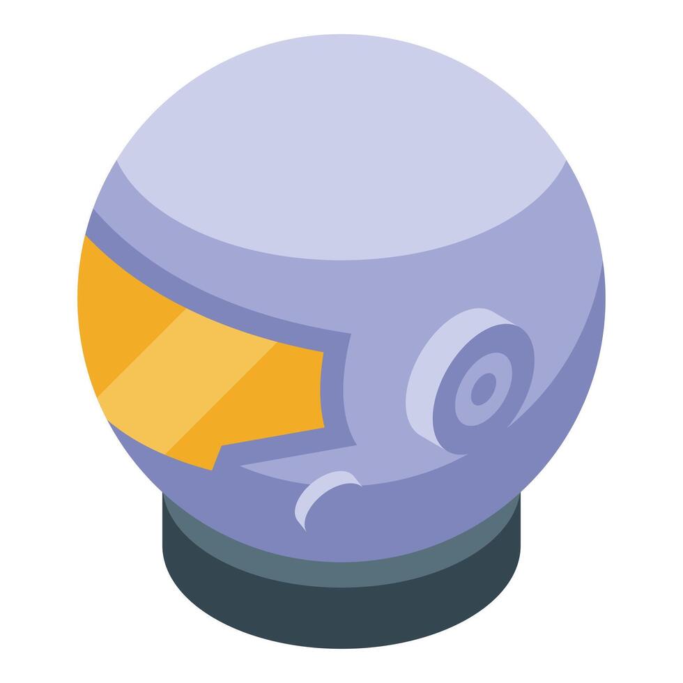 Astronaut helmet isometric icon representing space exploration and cosmic travel vector