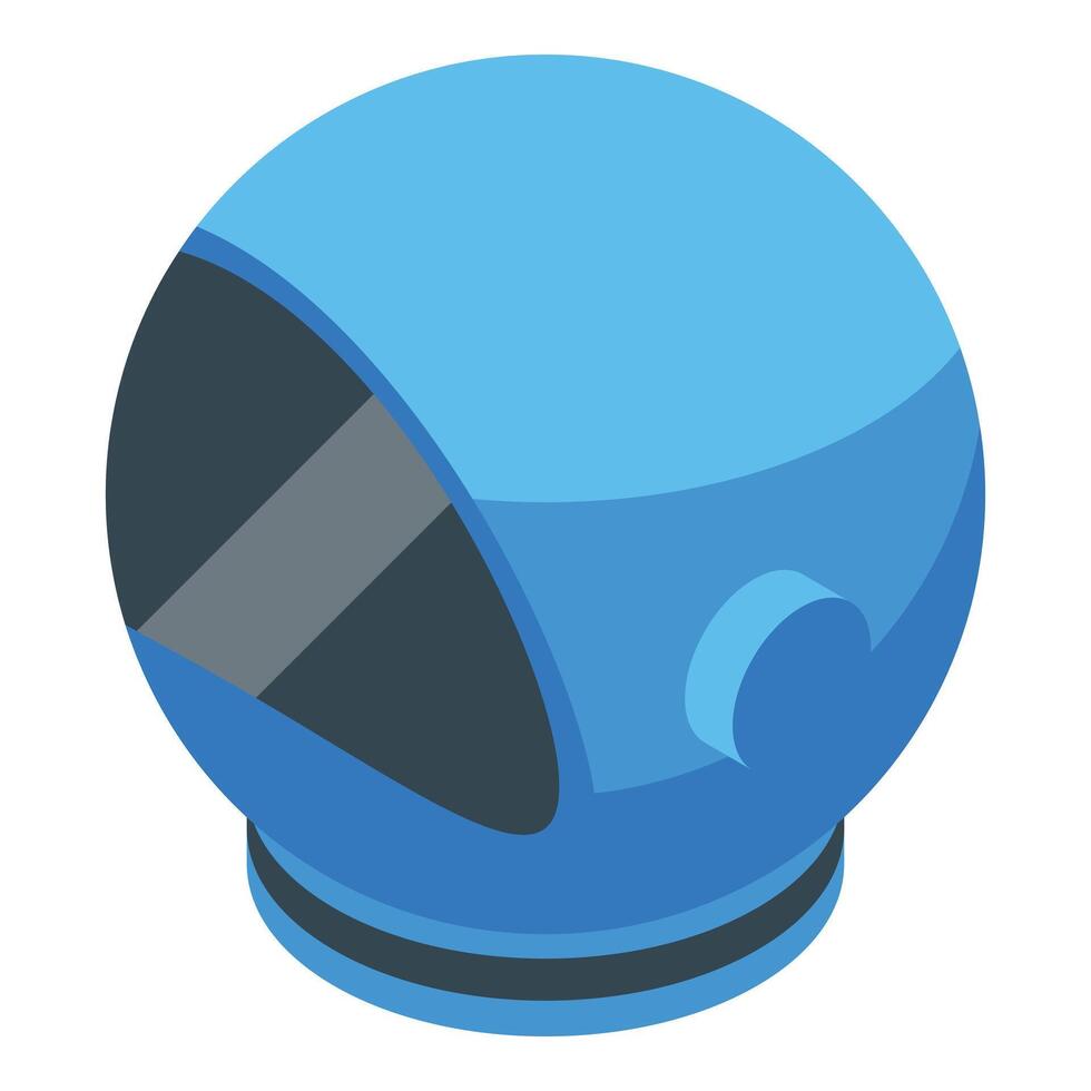 Blue astronaut helmet presenting side view vector