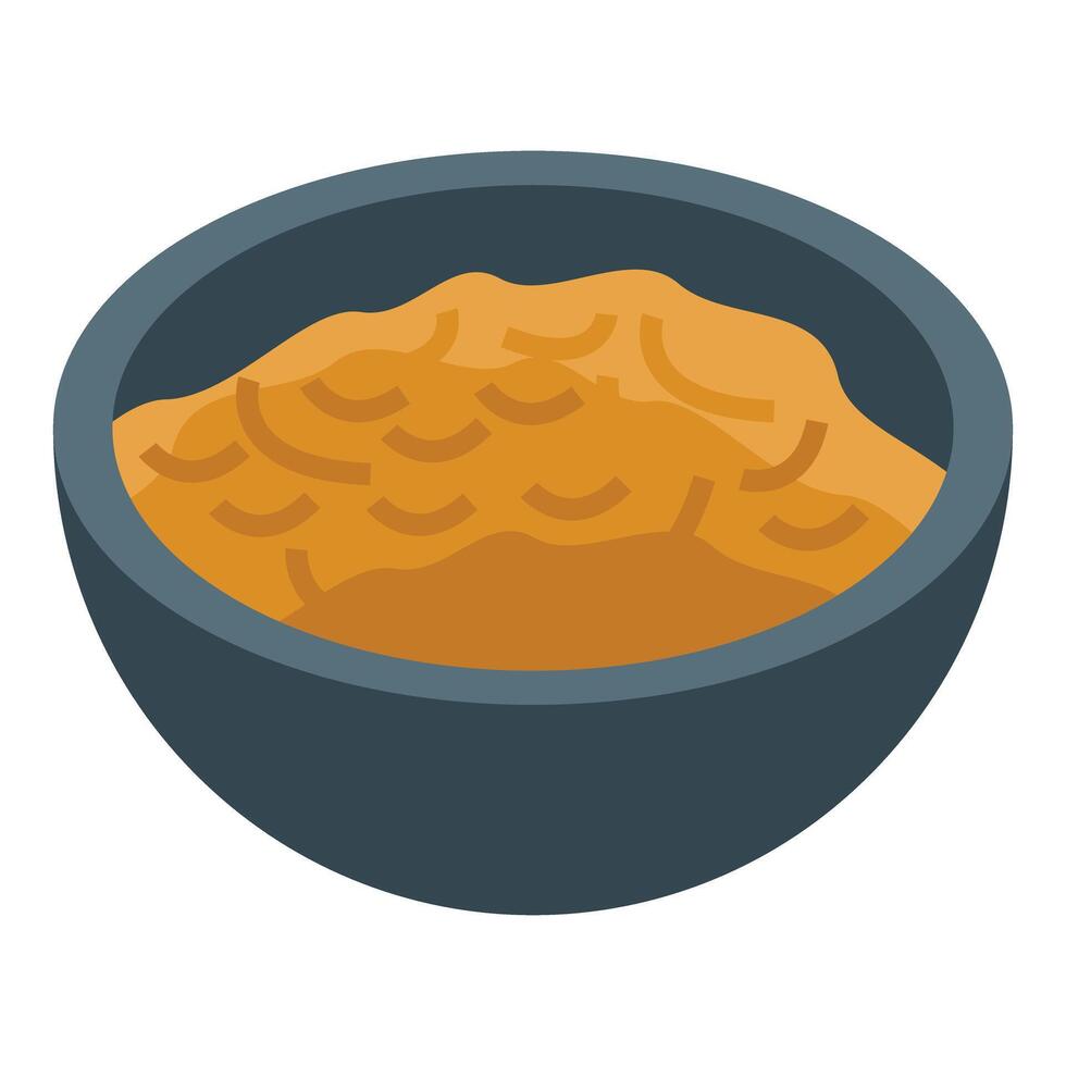 Ceramic bowl being filled with delicious hummus vector