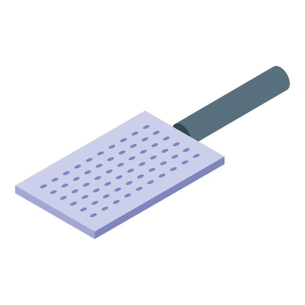 Kitchen grater with handle making cheese isometric icon vector