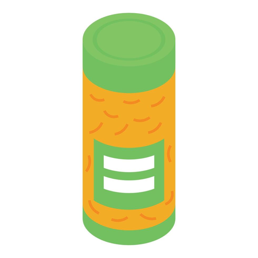 Green metal tin can packaging showing an empty label vector