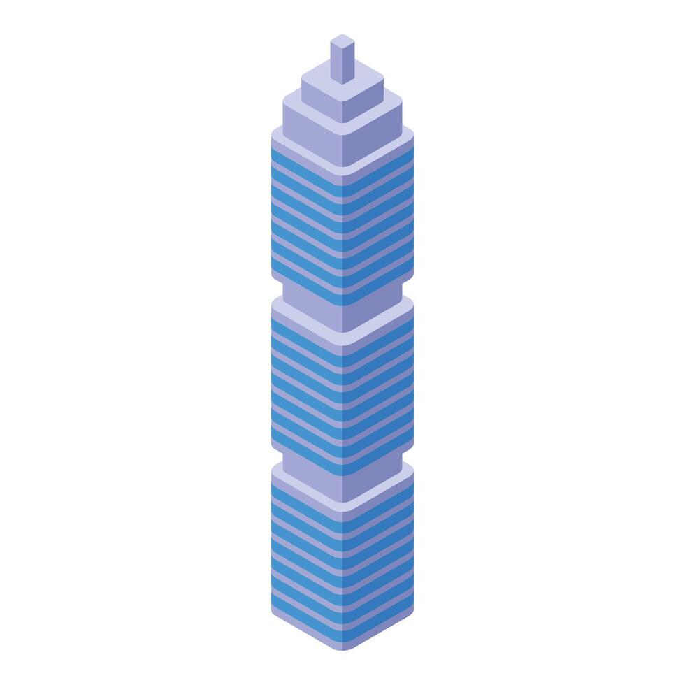 Modern skyscraper reaching for the sky in isometric view vector