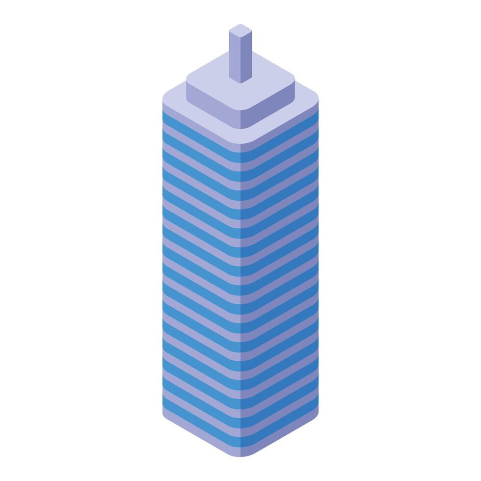 Modern office building standing tall in isometric view vector
