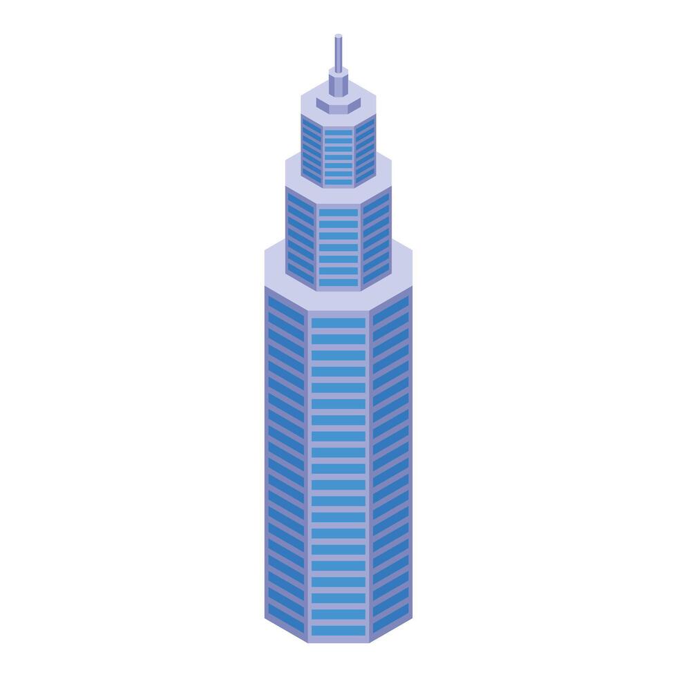 Modern office building reaching for the sky with isometric design vector