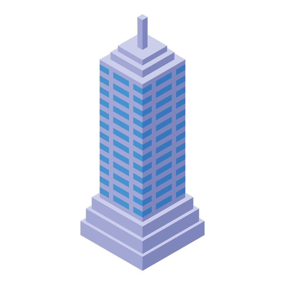Modern skyscraper standing tall in isometric view vector