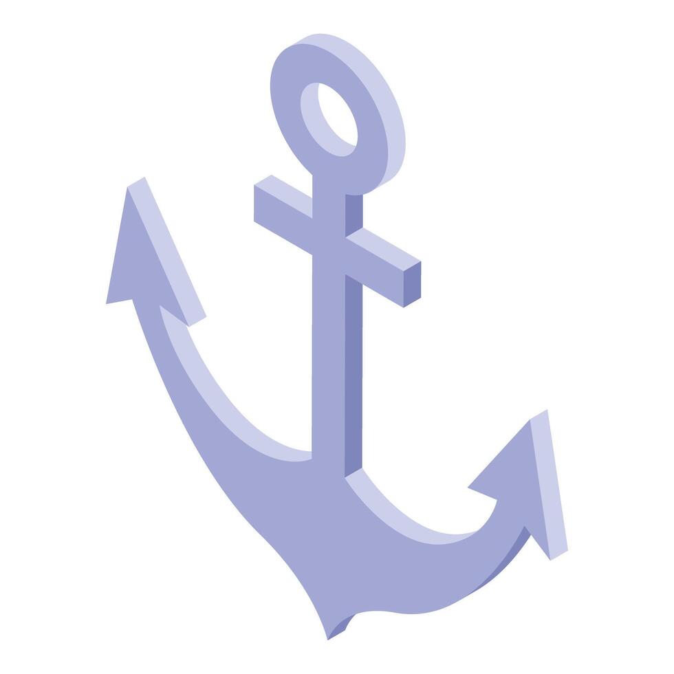 Light purple anchor isometric icon showing stability vector