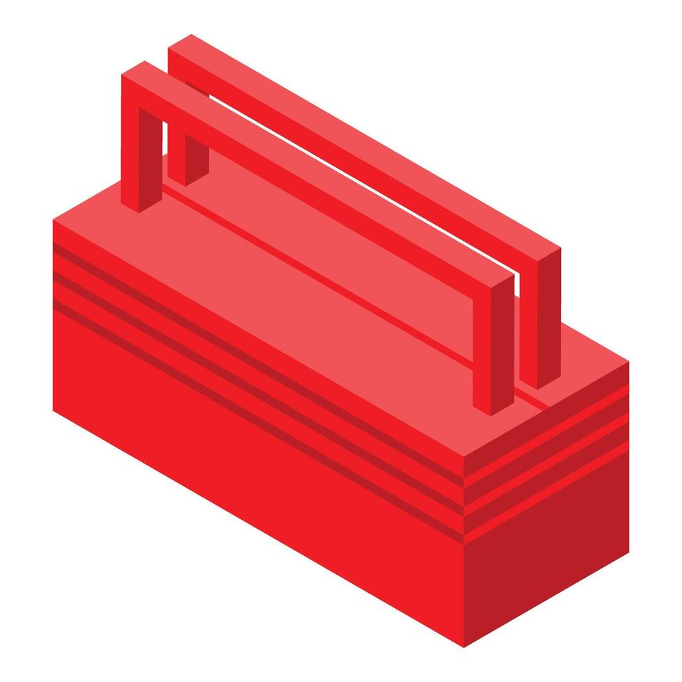 Red toolbox isometric view for repairman vector