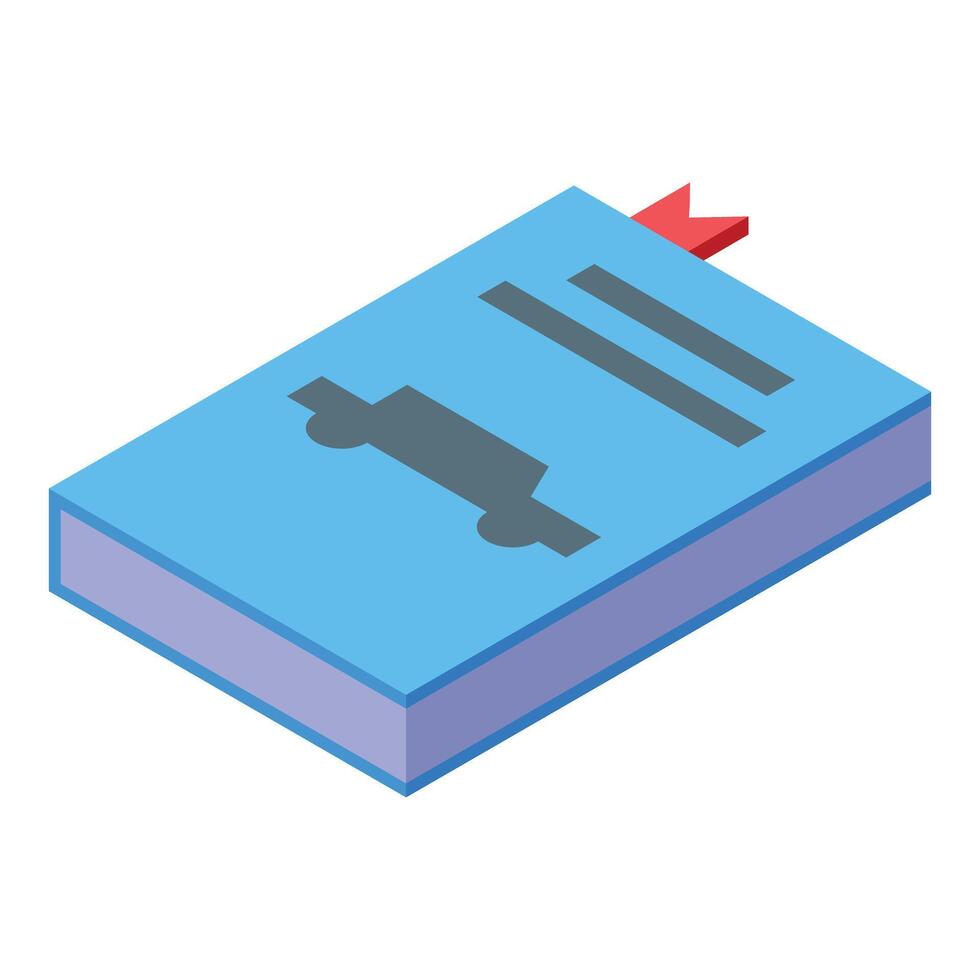 Blue driving handbook with bookmark for passing exam vector