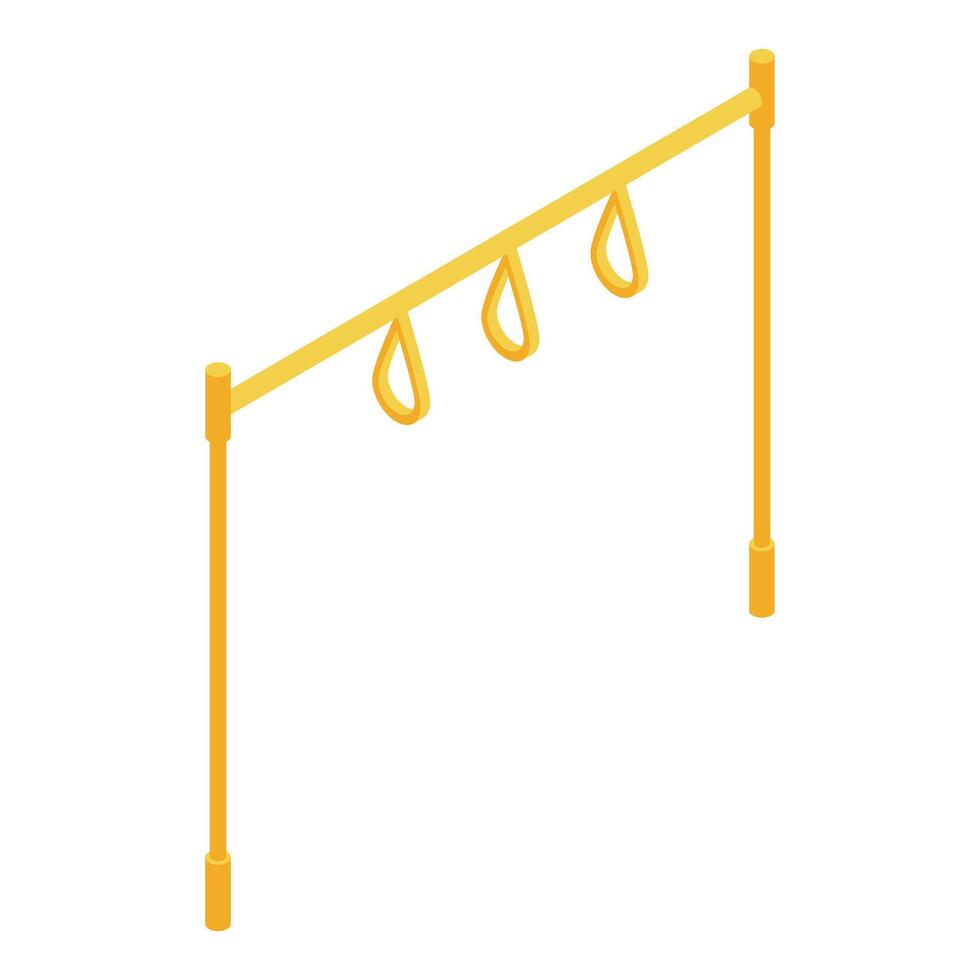 Yellow metal climbing frame for children physical development isometric icon vector