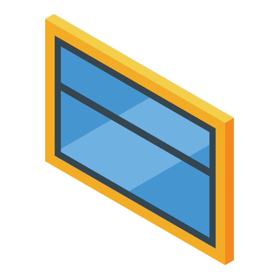 Plastic window installing showing two glass panes in isometric view vector