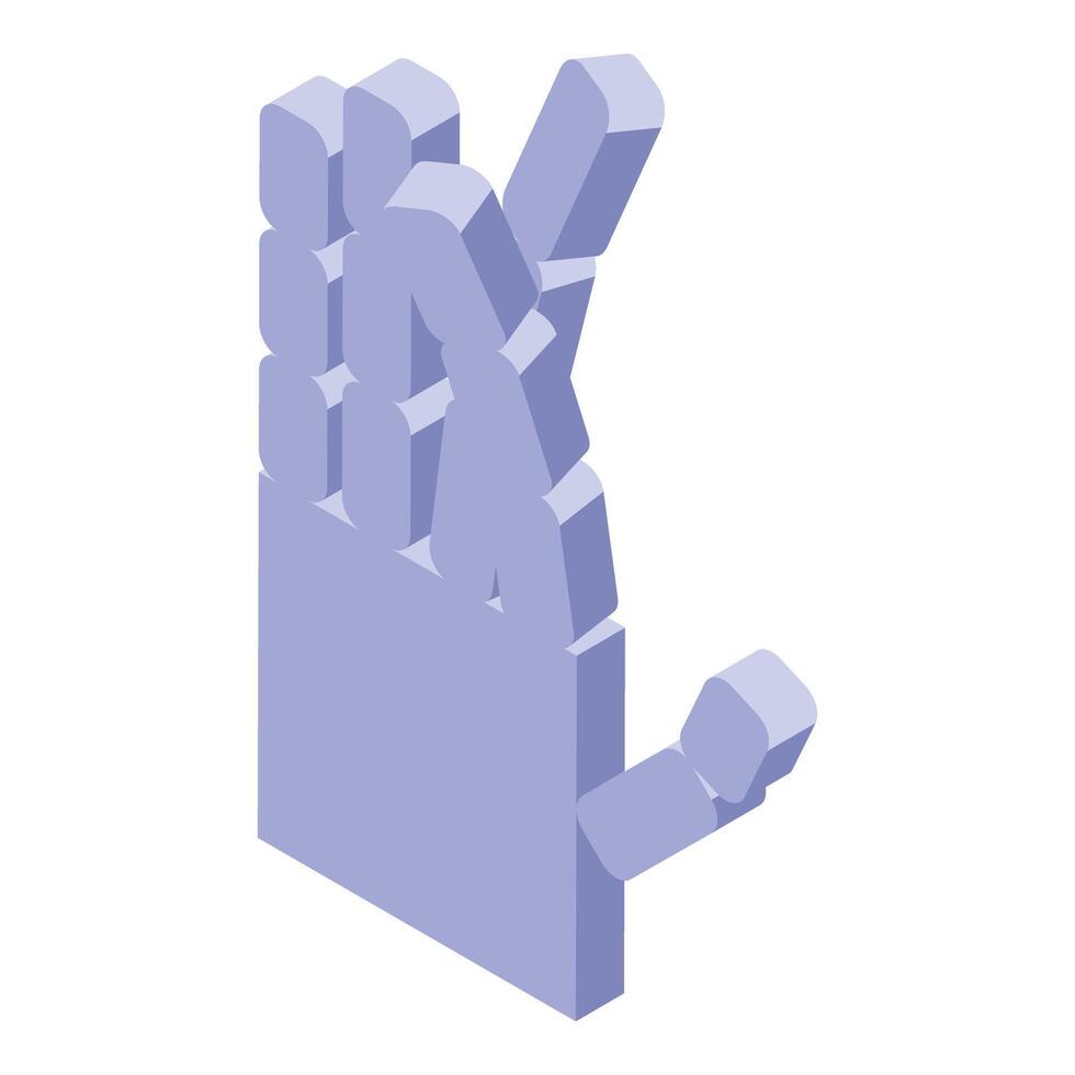 Hand showing letter k sign language isometric icon vector