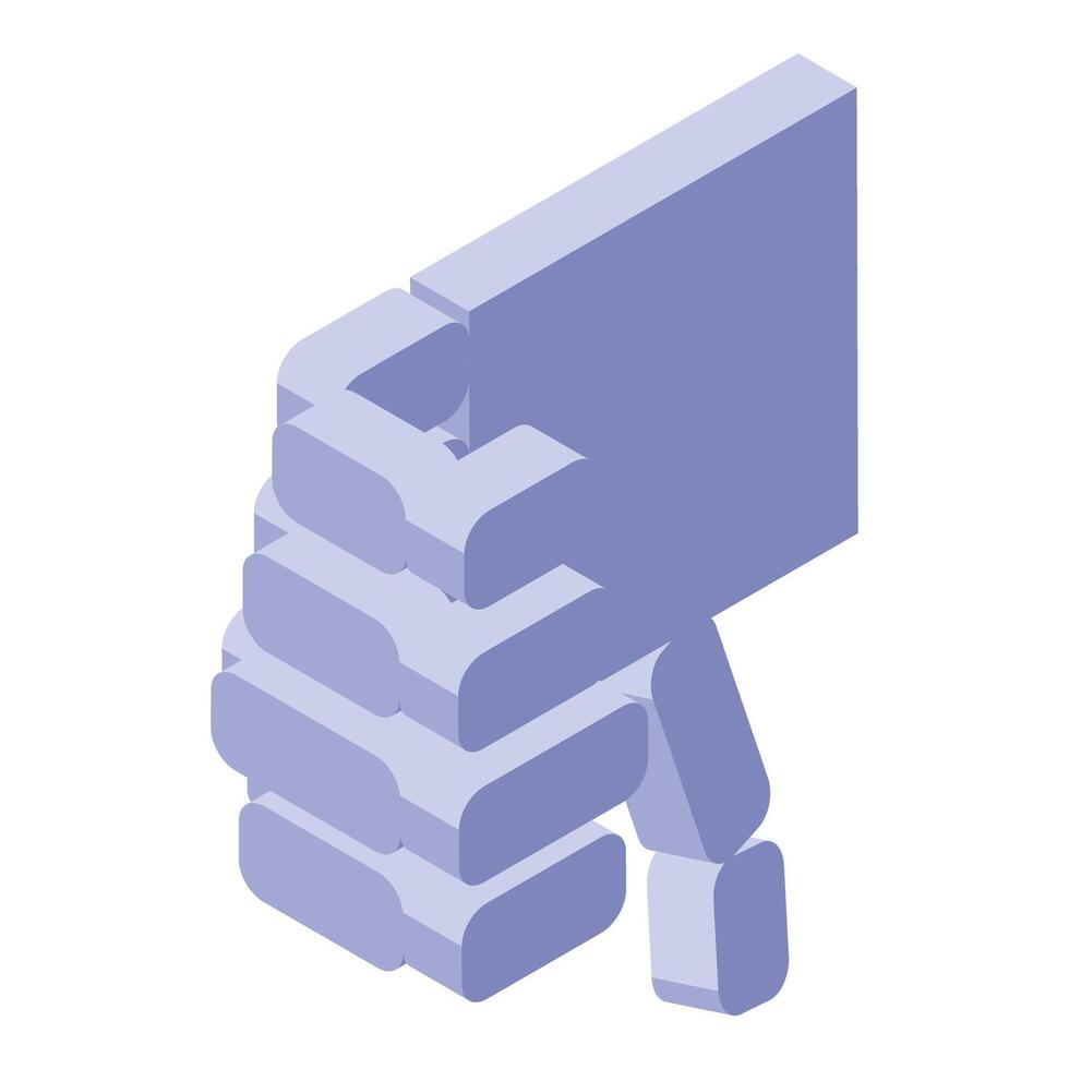 Thumbs down dislike gesture expressing disapproval isometric icon vector