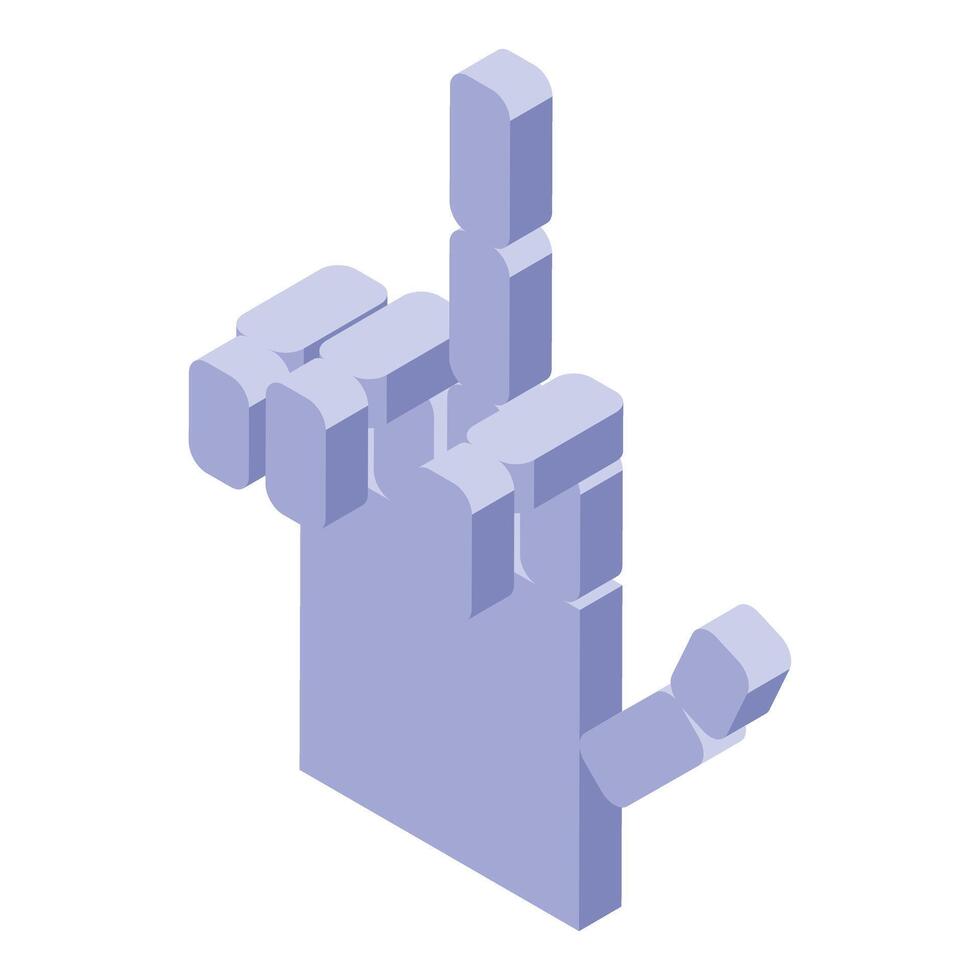 Hand showing middle finger with geometric isometric design vector