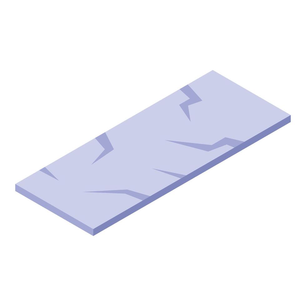 Damaged ice platform isometrically projected on white background vector
