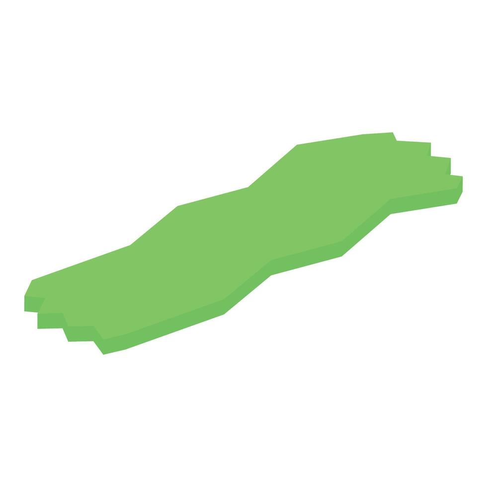 Green 3d map showing a region or country vector