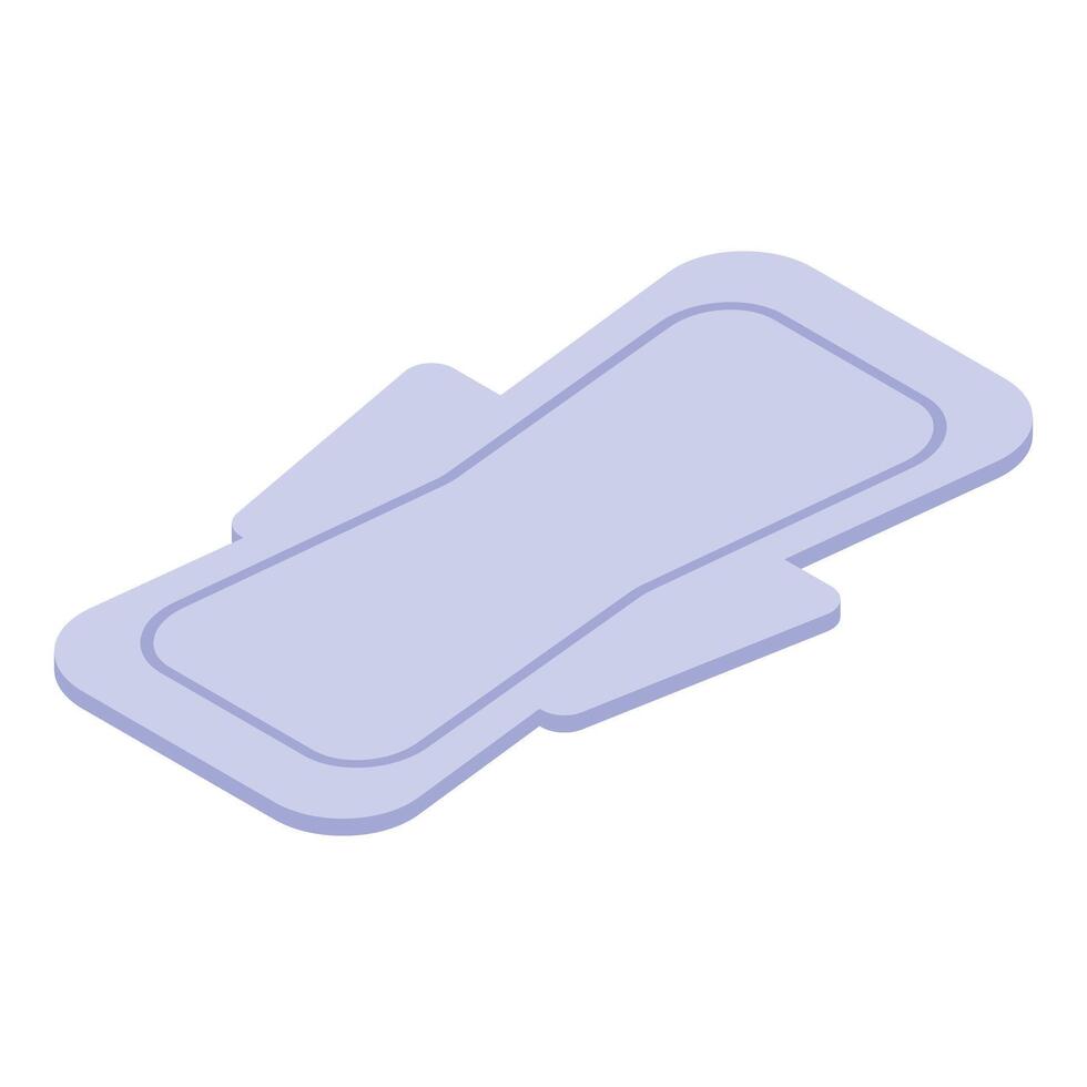 Sanitary pad lying in isometric view vector