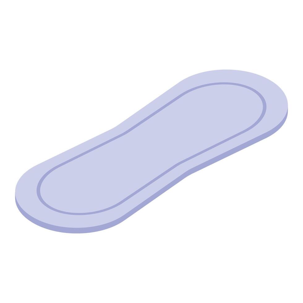 Single sanitary pad is lying flat on a white background vector