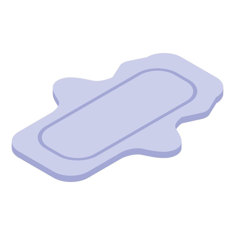 Clean hygienic sanitary pad lying on white background vector