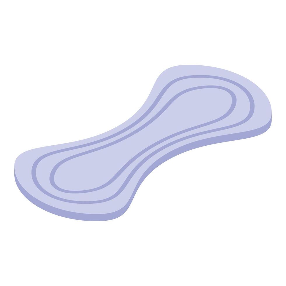 Soft sanitary pad lying in isometric view vector