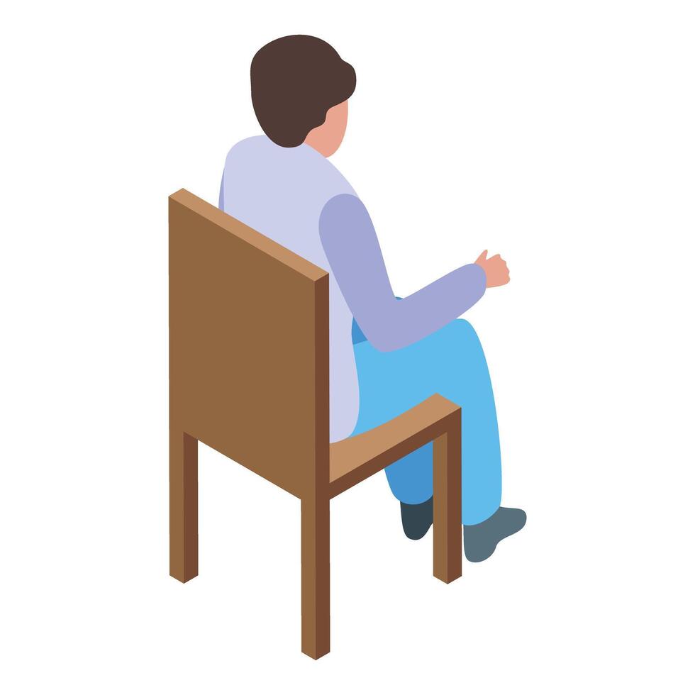 Businessman sitting on chair listening to presentation vector