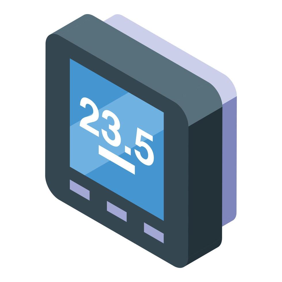 Digital wall thermostat showing room temperature vector