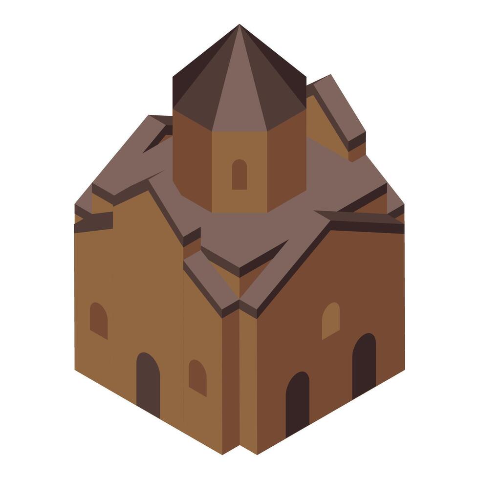 Isometric building representing ancient armenian church vector