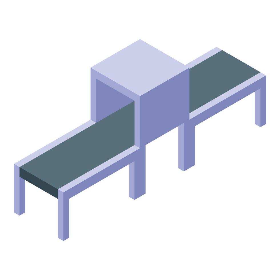 Empty conveyor belt transporting products from production line vector