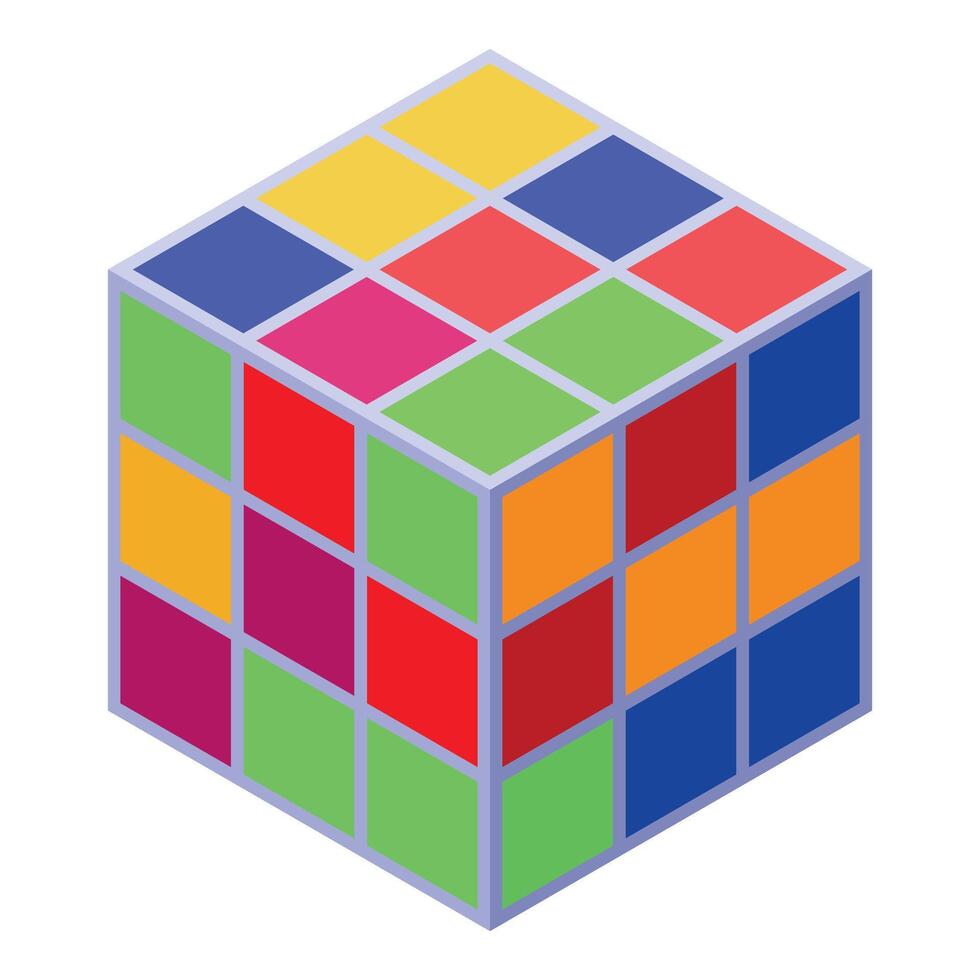 Multicolored cube puzzle showing problem solving concept vector