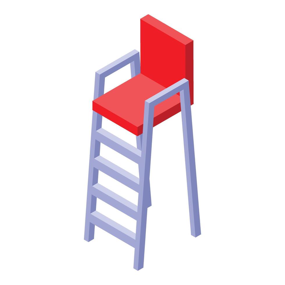Referee chair standing high for observing tennis match vector