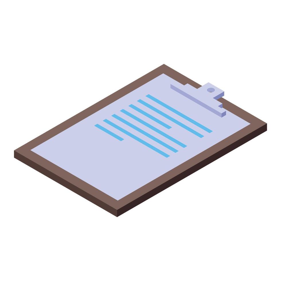 Clipboard holding blank document with blue lines for important information vector