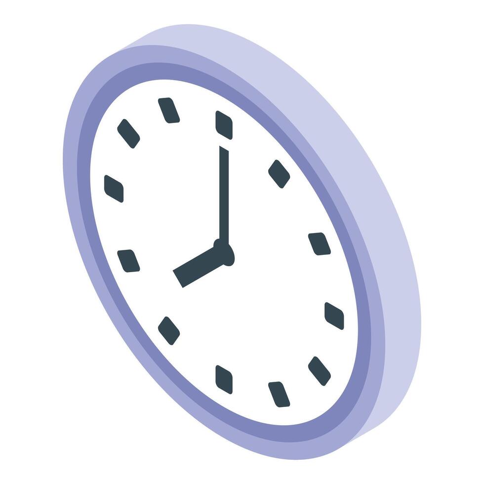 Round clock face showing time passing isometric icon vector