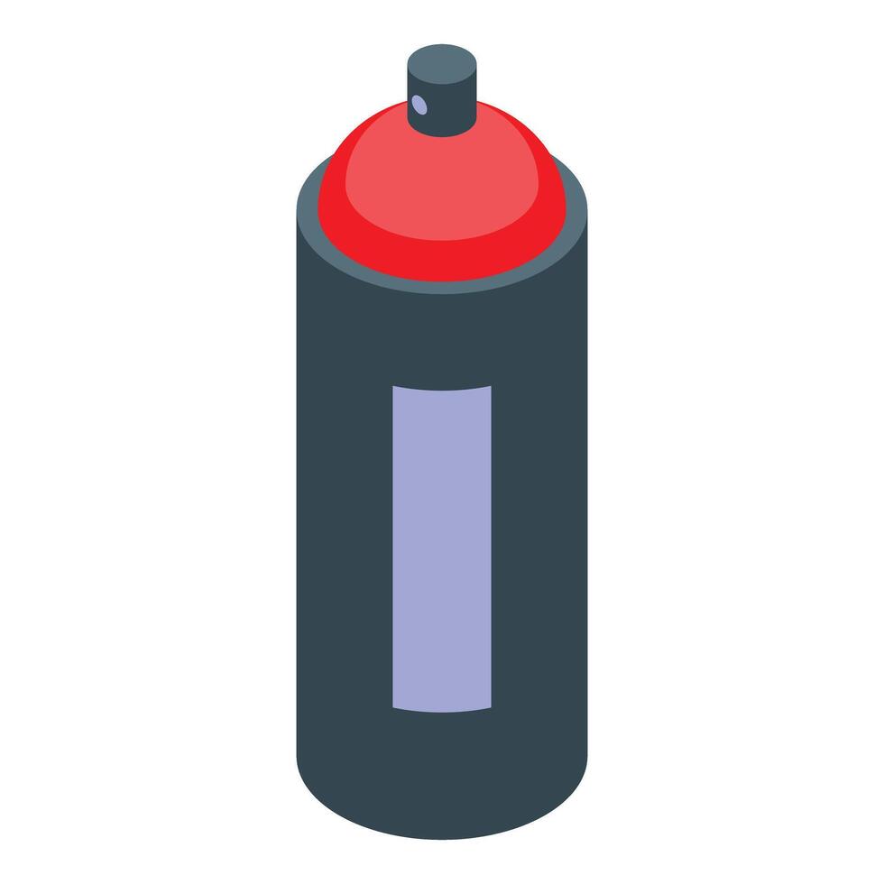 Red spray paint can for graffiti art isometric view vector
