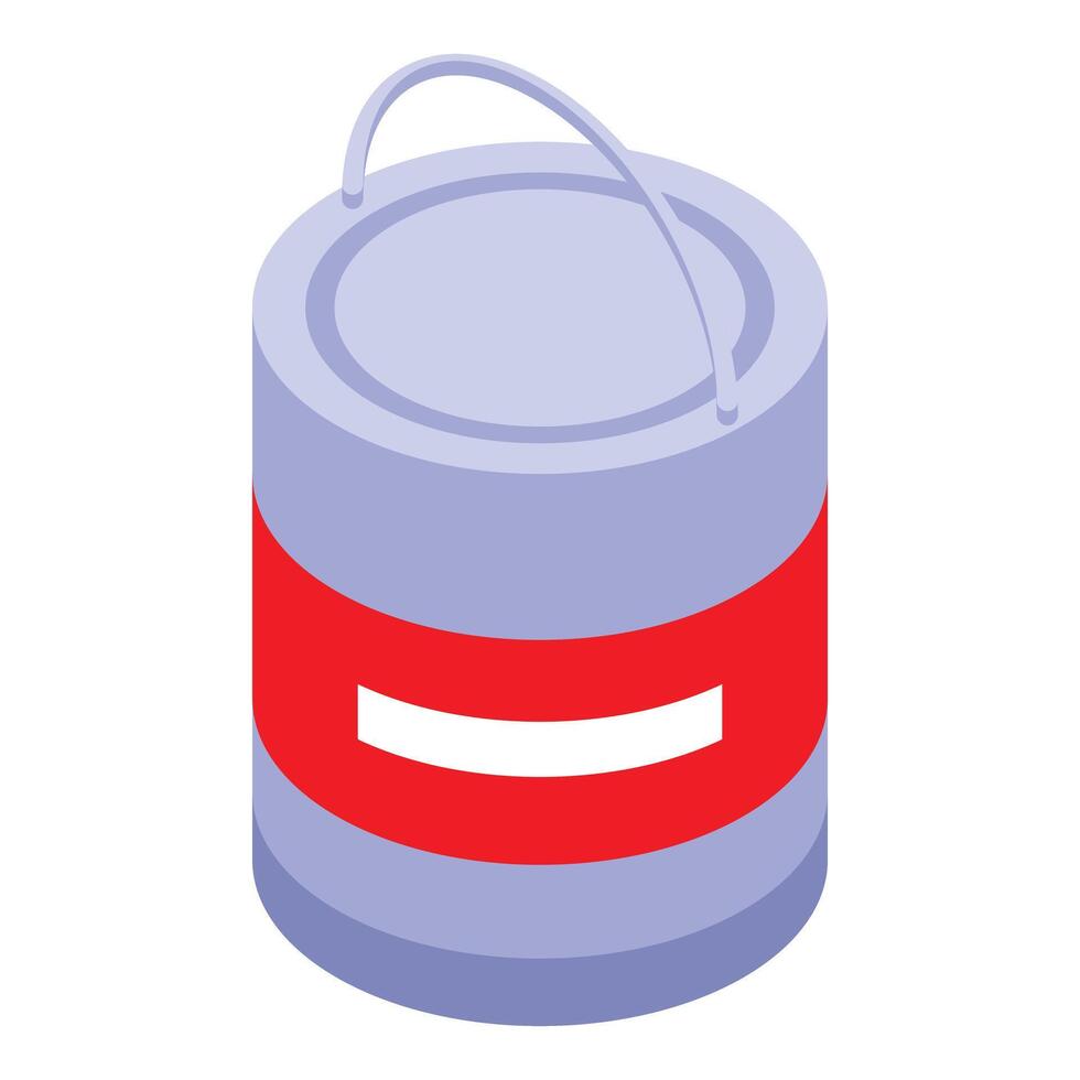 Closed paint can isometric illustration with red label vector