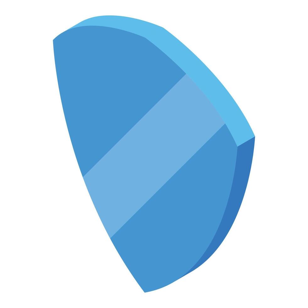 Blue shield protecting using defense tactics isometric icon vector