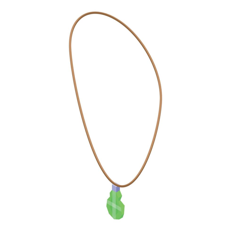 This green gemstone pendant is hanging on a string vector