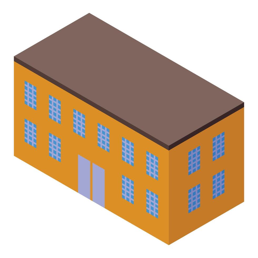 Big modern factory building isometric icon vector